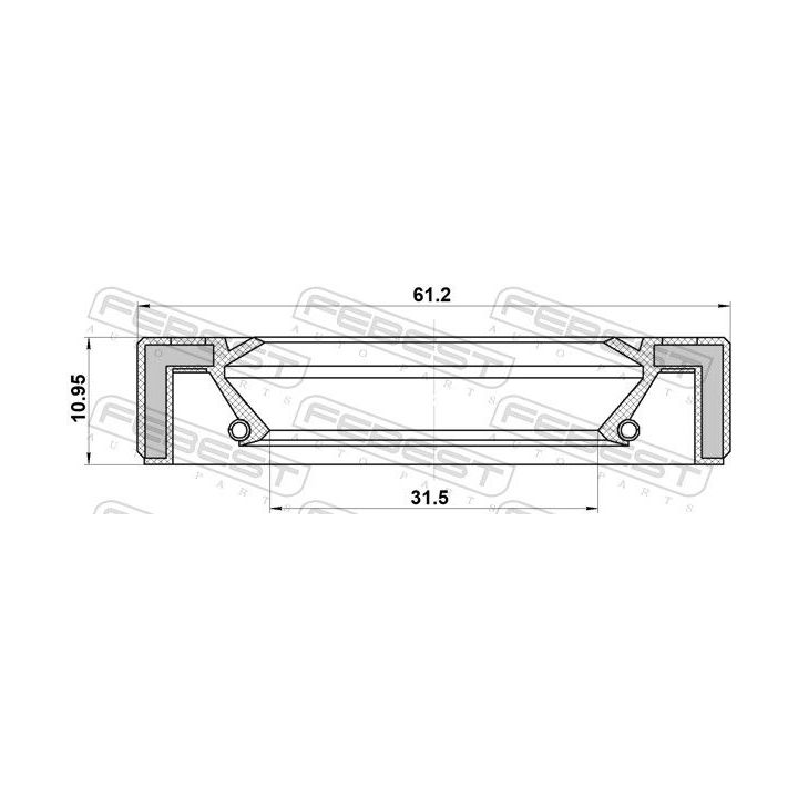 Sandariklis, kardaninis velenas FEBEST 95GAS-32611113X