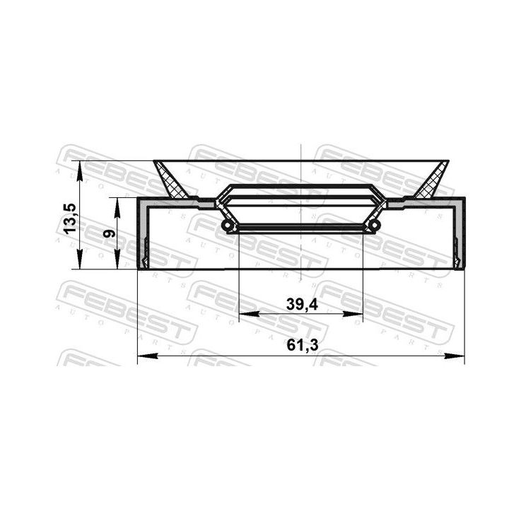 Sandariklis, kardaninis velenas FEBEST 95PAS-41610913C