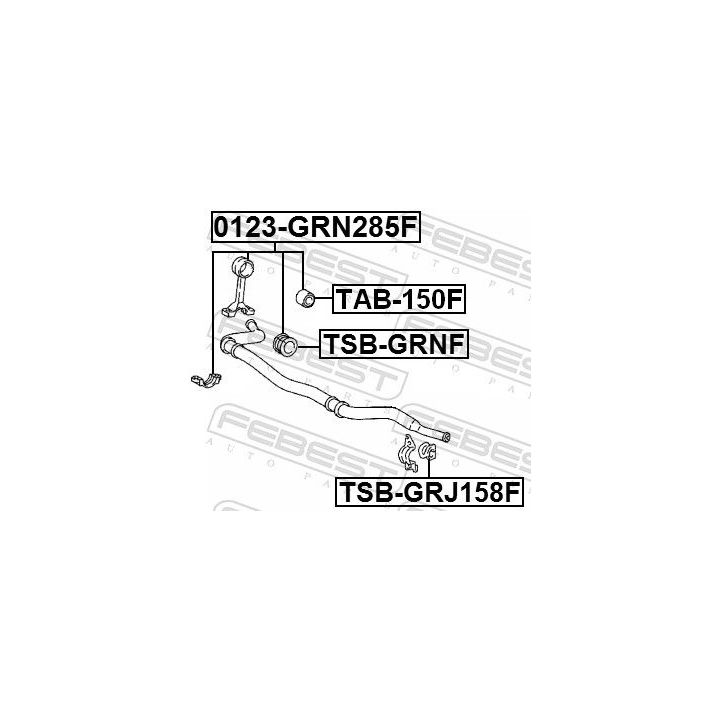 šarnyro stabilizatorius FEBEST 0123-GRN285F