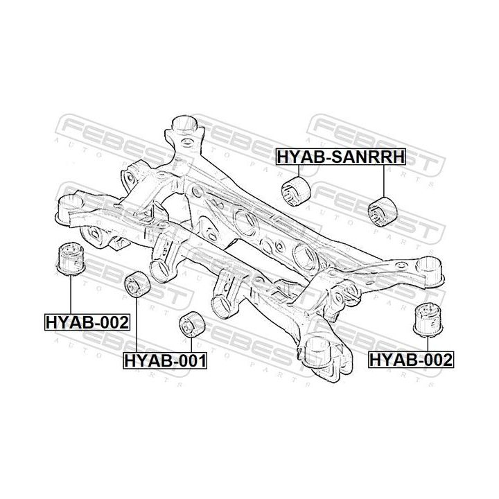 Montavimas, diferencialas FEBEST HYAB-001