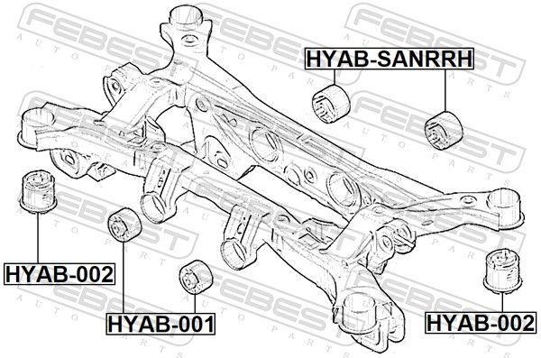 Montavimas, diferencialas FEBEST HYAB-001