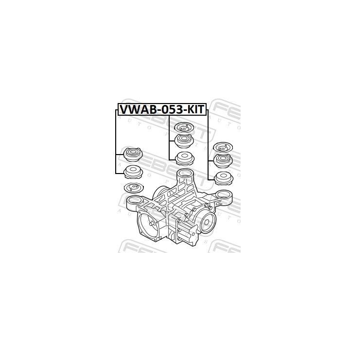 Montavimas, diferencialas FEBEST VWAB-053-KIT