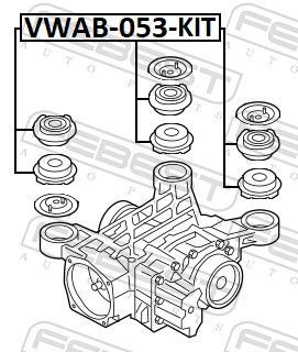 Montavimas, diferencialas FEBEST VWAB-053-KIT