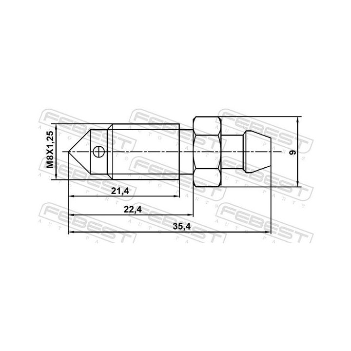 Alsuoklio varžtas / vožtuvas, stabdžių apkaba FEBEST 8870-007