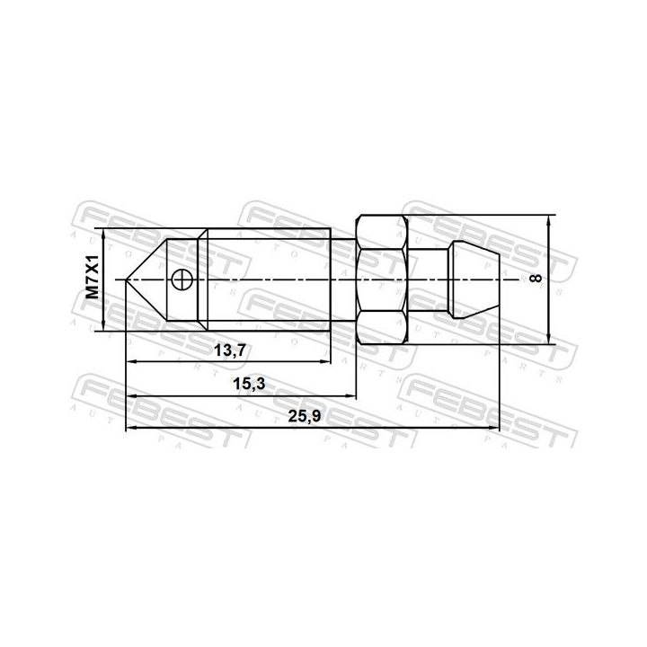 Alsuoklio varžtas / vožtuvas, stabdžių apkaba FEBEST 8870-010