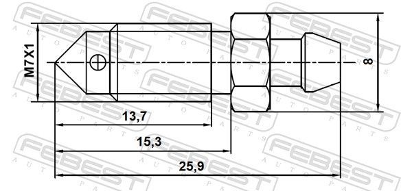 Alsuoklio varžtas / vožtuvas, stabdžių apkaba FEBEST 8870-010