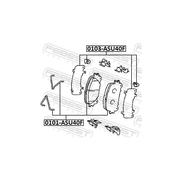 Girgžd. slopinanti folija, stabdžio antd. (sankab. gaubtas) FEBEST 0103-ASU40F