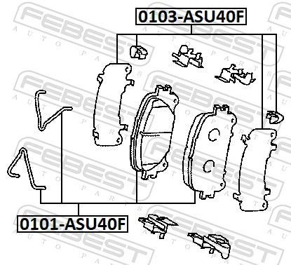 Girgžd. slopinanti folija, stabdžio antd. (sankab. gaubtas) FEBEST 0103-ASU40F