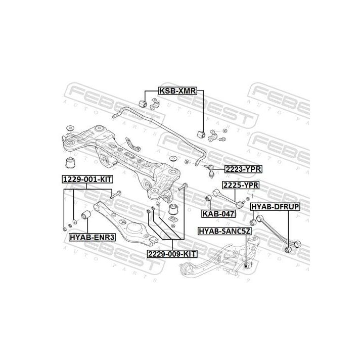 Korekcinių išvirtimo varžtų rinkinys FEBEST 2229-009-KIT