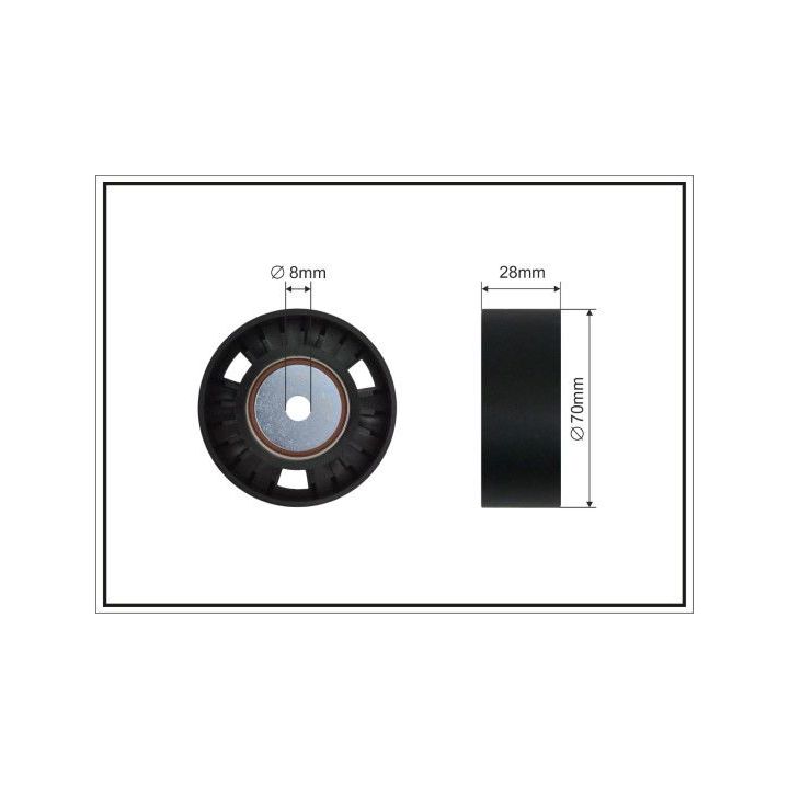 Kreipiantysis skriemulys, V formos rumbuotas diržas CAFFARO 226-107 SC