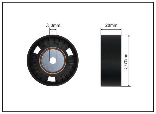 Kreipiantysis skriemulys, V formos rumbuotas diržas CAFFARO 226-107 SC