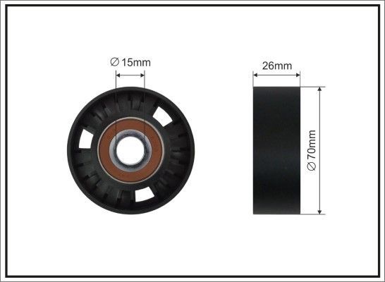 įtempiklio skriemulys, V formos rumbuotas diržas CAFFARO 254-00 SC