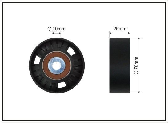 Kreipiantysis skriemulys, V formos rumbuotas diržas CAFFARO 281-26 SC