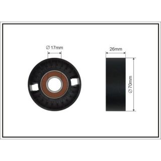 įtempiklio skriemulys, V formos rumbuotas diržas CAFFARO 342-00 SC