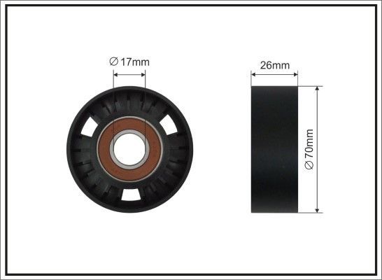 įtempiklio skriemulys, V formos rumbuotas diržas CAFFARO 500631 SC