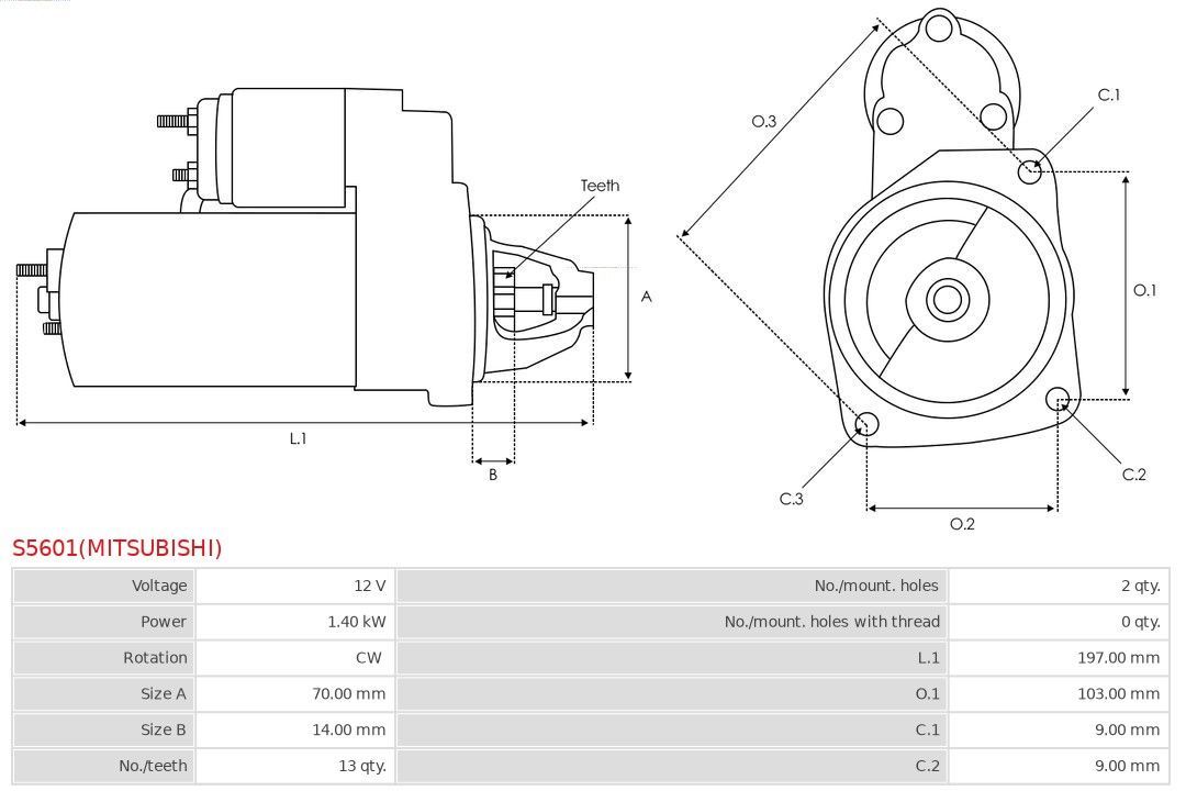 Starteris AS-PL S5601(MITSUBISHI)