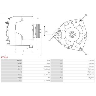 Kintamosios srovės generatorius AS-PL A3783S