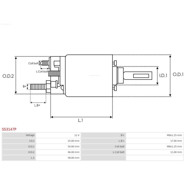 Solenoidinis jungiklis, starteris AS-PL SS3147P