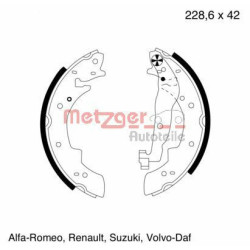 Stabdžių trinkelių komplektas METZGER MG 300