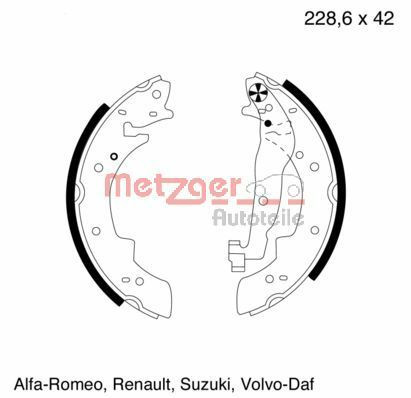 Stabdžių trinkelių komplektas METZGER MG 300