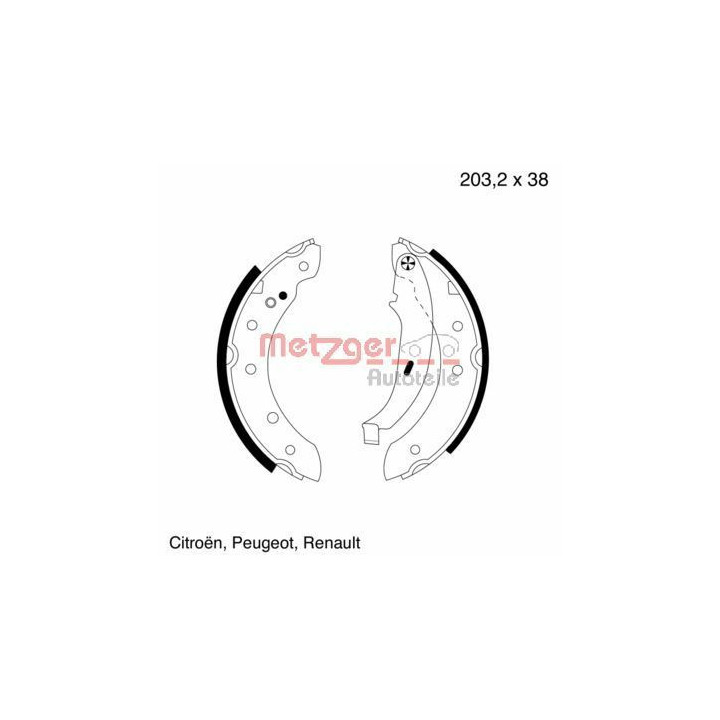 Stabdžių trinkelių komplektas METZGER MG 584