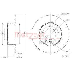 Stabdžių diskas METZGER 6110011