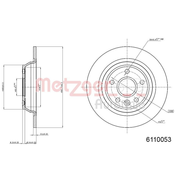 Stabdžių diskas METZGER 6110053