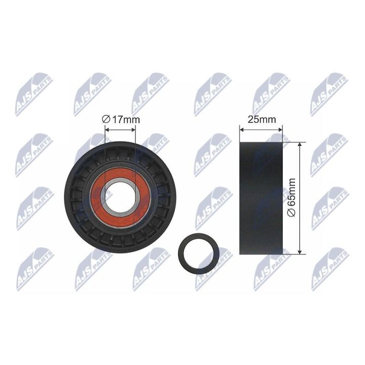 įtempiklio skriemulys, V formos rumbuotas diržas NTY RNK-CH-003