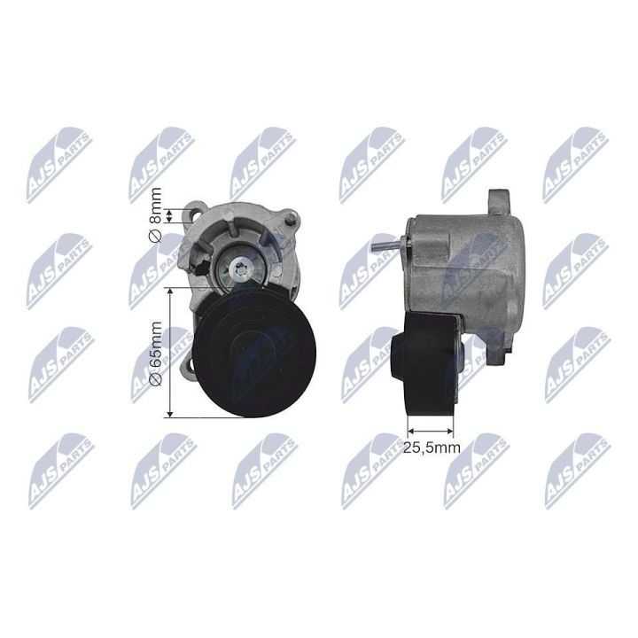 įtempiklio skriemulys, V formos rumbuotas diržas NTY RNK-CT-032