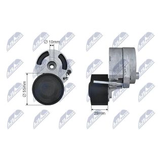 įtempiklio skriemulys, V formos rumbuotas diržas NTY RNK-CT-033