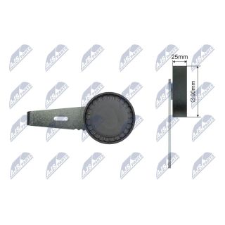 įtempiklio skriemulys, V formos rumbuotas diržas NTY RNK-CT-054