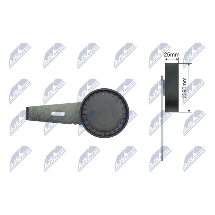 įtempiklio skriemulys, V formos rumbuotas diržas NTY RNK-CT-054