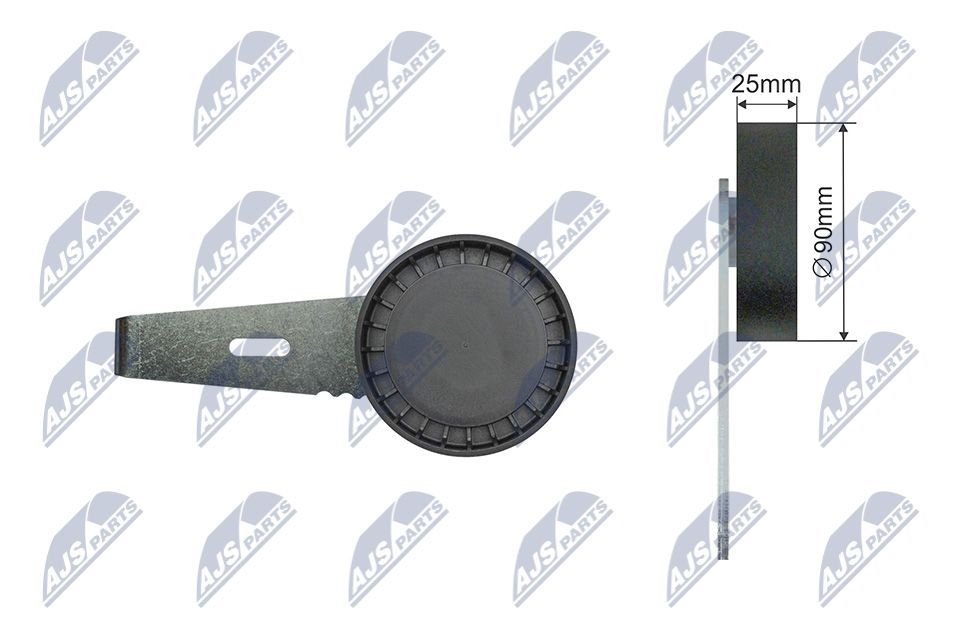 įtempiklio skriemulys, V formos rumbuotas diržas NTY RNK-CT-054