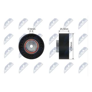 įtempiklio skriemulys, V formos rumbuotas diržas NTY RNK-FT-018