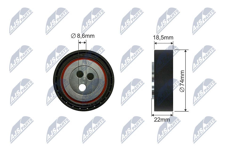 įtempiklio skriemulys, V formos rumbuotas diržas NTY RNK-FT-020