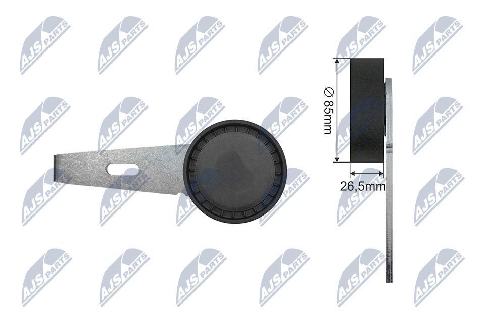 įtempiklio skriemulys, V formos rumbuotas diržas NTY RNK-FT-022