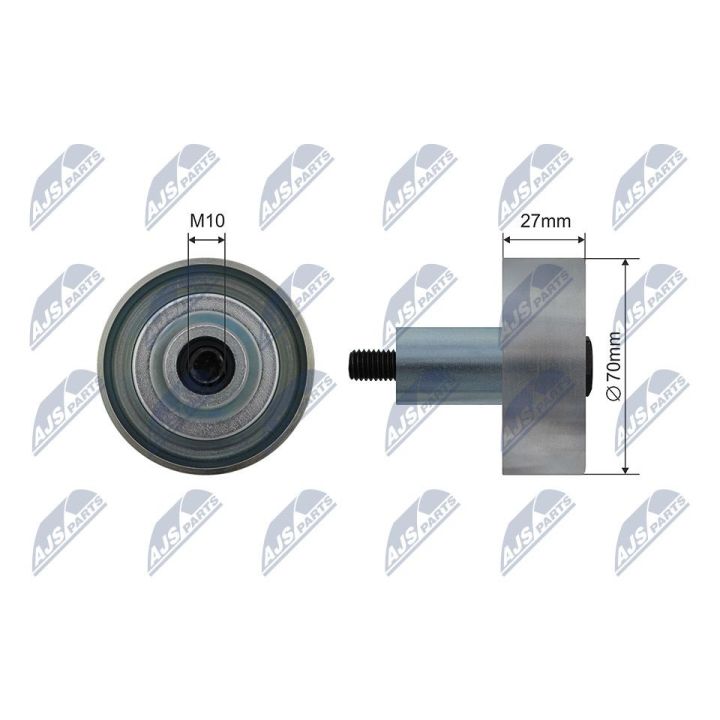 įtempiklio skriemulys, V formos rumbuotas diržas NTY RNK-HD-027