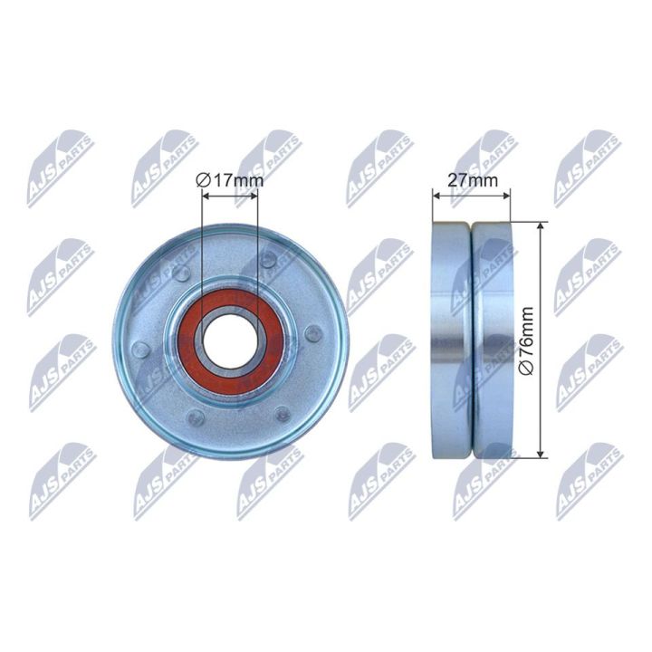 įtempiklio skriemulys, V formos rumbuotas diržas NTY RNK-LR-018