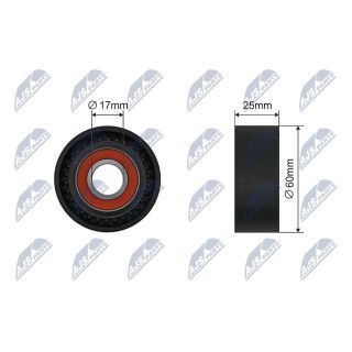 įtempiklio skriemulys, V formos rumbuotas diržas NTY RNK-MZ-013A