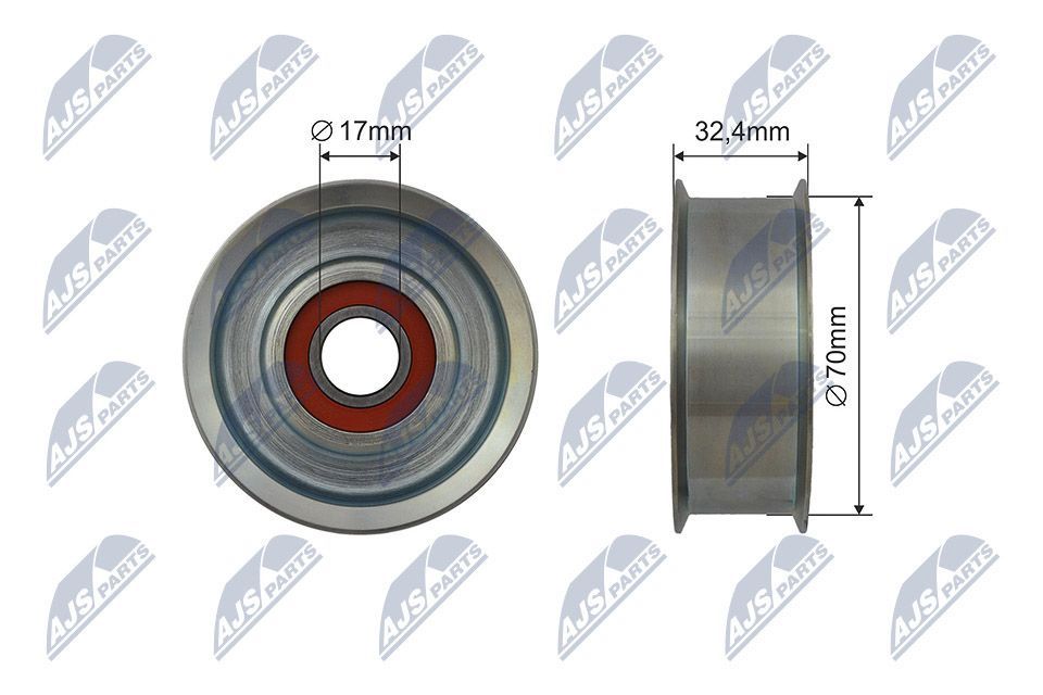 įtempiklio skriemulys, V formos rumbuotas diržas NTY RNK-NS-045