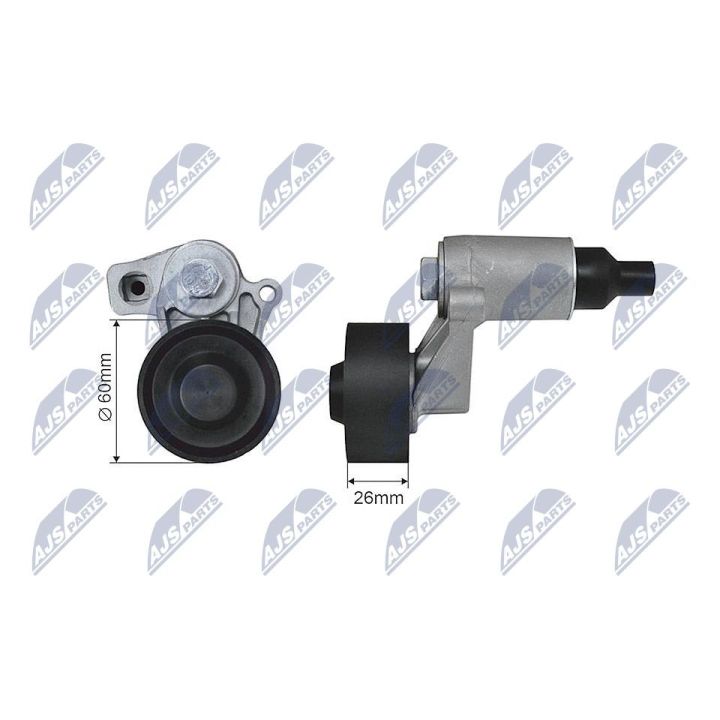 įtempiklio skriemulys, V formos rumbuotas diržas NTY RNK-PE-004