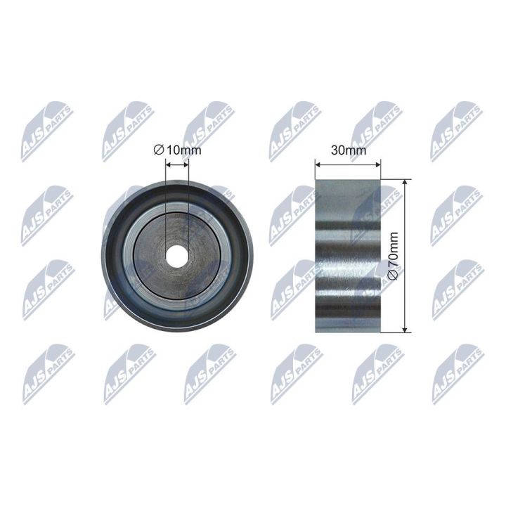 įtempiklio skriemulys, V formos rumbuotas diržas NTY RNK-PE-012