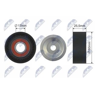 įtempiklio skriemulys, V formos rumbuotas diržas NTY RNK-PL-010