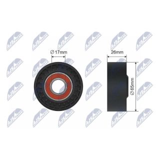 įtempiklio skriemulys, V formos rumbuotas diržas NTY RNK-RE-001