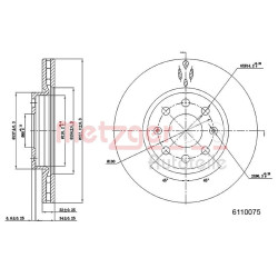 Stabdžių diskas METZGER 6110075