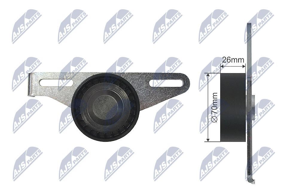 įtempiklio skriemulys, V formos rumbuotas diržas NTY RNK-RE-022