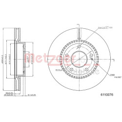 Stabdžių diskas METZGER 6110076