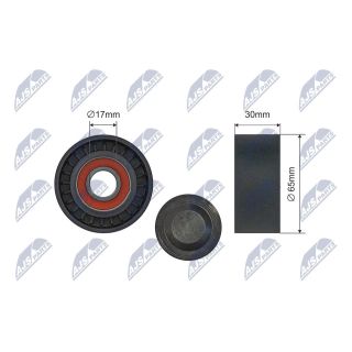 įtempiklio skriemulys, V formos rumbuotas diržas NTY RNK-RE-043