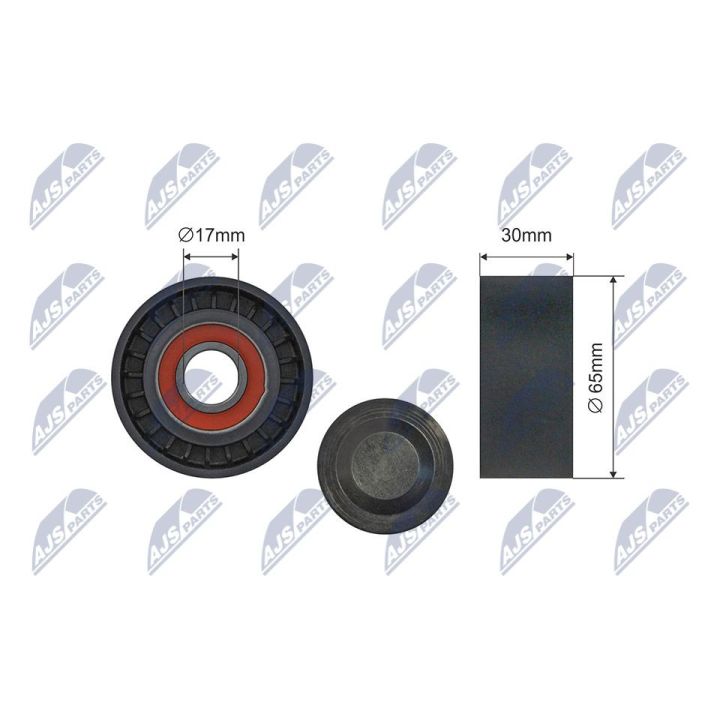 įtempiklio skriemulys, V formos rumbuotas diržas NTY RNK-RE-043