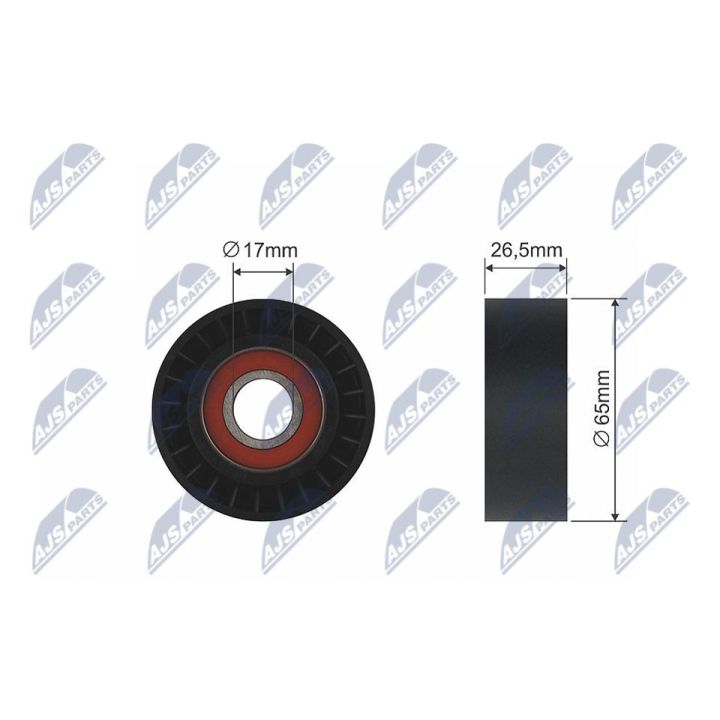 įtempiklio skriemulys, V formos rumbuotas diržas NTY RNK-VV-011